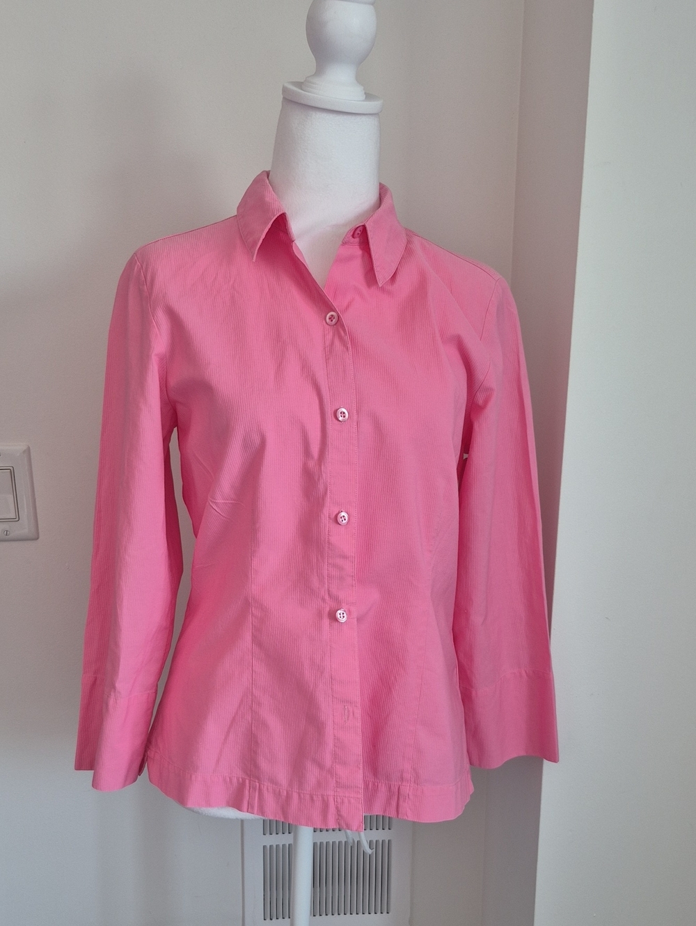 Eileen Fisher Pink Cotton Button-Down Shirt Size Medium